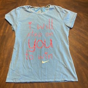 Nike Dri-Fit Girls Size Small Blue (I will step on you to win)